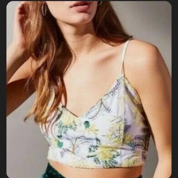 Urban Outfitters Tops - Urban Outfitters Floral Mesh Crop Top Medium